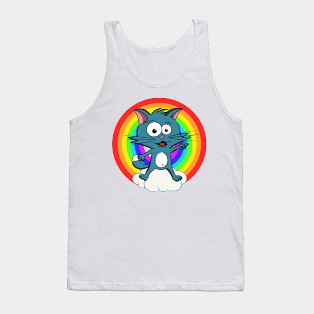 CAT ON THE CLOUD Tank Top by AlexxElizbar